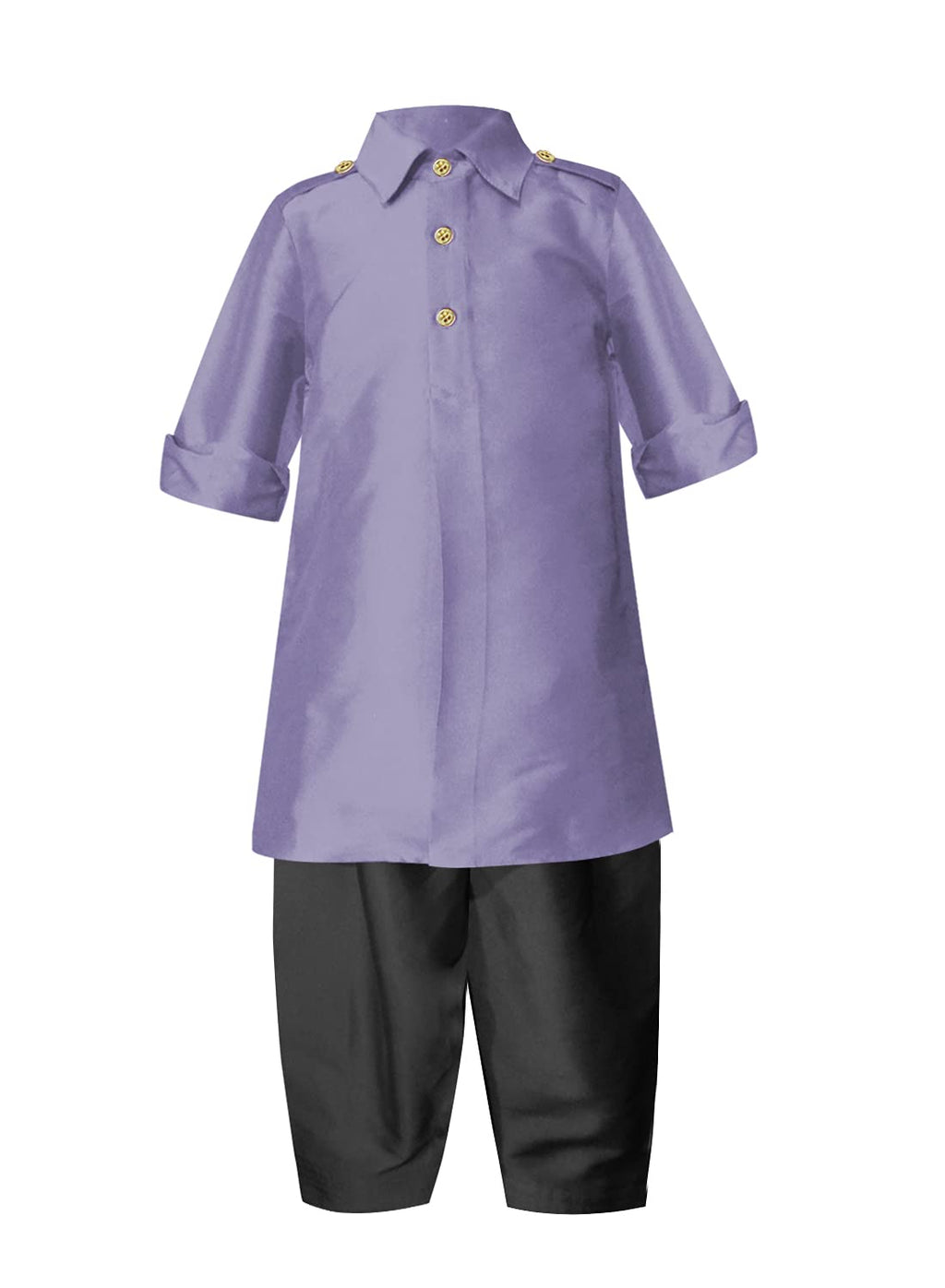 A.T.U.N. (All Things Uber Nice) Boy'S Regular Pathani Suit (Bkls Pts_Lavender-Black 2-3 Years)