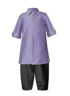 A.T.U.N. (All Things Uber Nice) Boy'S Regular Pathani Suit (Bkls Pts_Lavender-Black 2-3 Years)