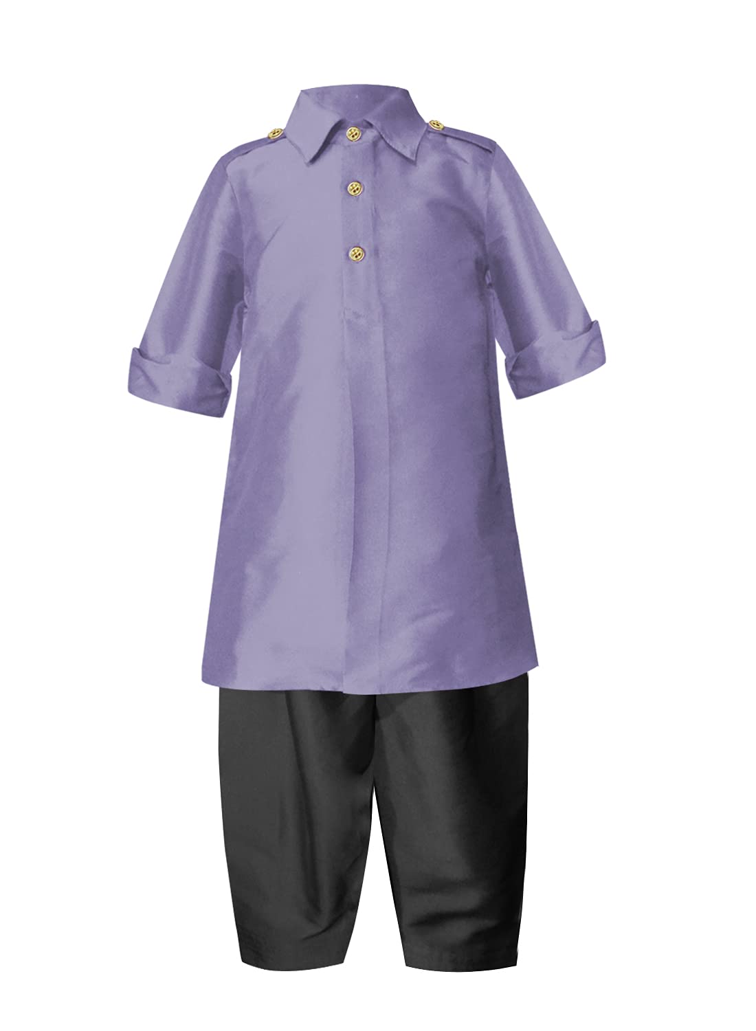 A.T.U.N. (All Things Uber Nice) Boy'S Regular Pathani Suit (Bkls Pts_Lavender-Black 2-3 Years)