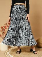 Kzully Crepe Western WomenS Skirts Grey
