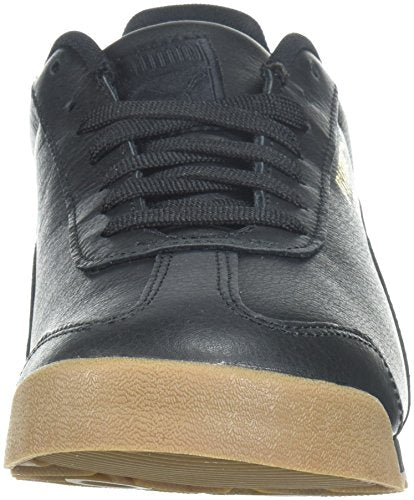 PUMA Mens Roma Sneaker, PUMA Mens Black-PUMA Mens Team Gold, 7.5