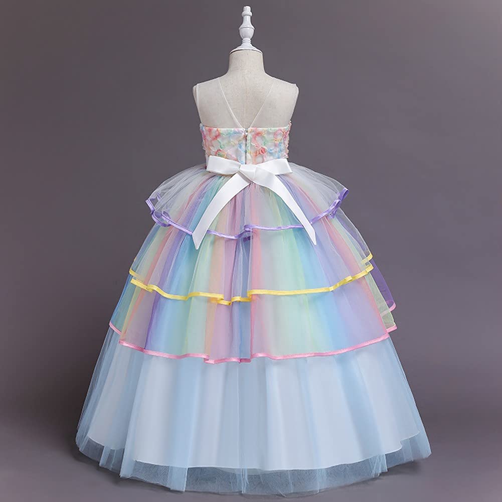 MYRISAM Unicorn Costume Princess Birthday Pageant Party Halloween Cosplay Christmas Long Maxi Tulle Fancy Dress Up Outfits