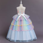 MYRISAM Unicorn Costume Princess Birthday Pageant Party Halloween Cosplay Christmas Long Maxi Tulle Fancy Dress Up Outfits