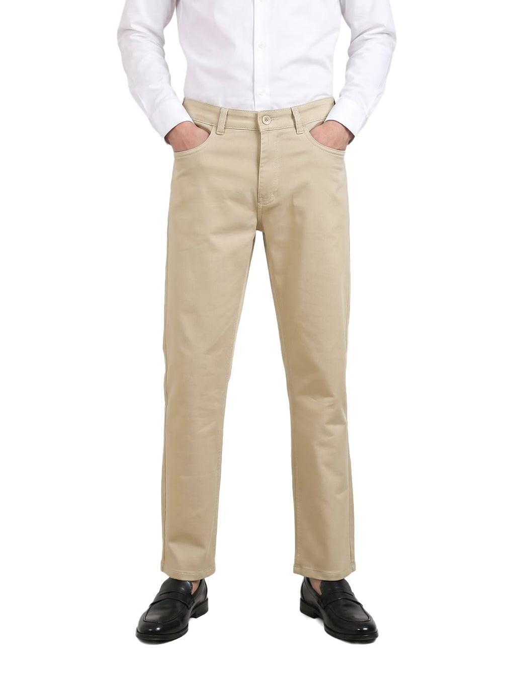 The Indian Garage Co Mens Mid-Rise Stretchable Regular Fit Chinos