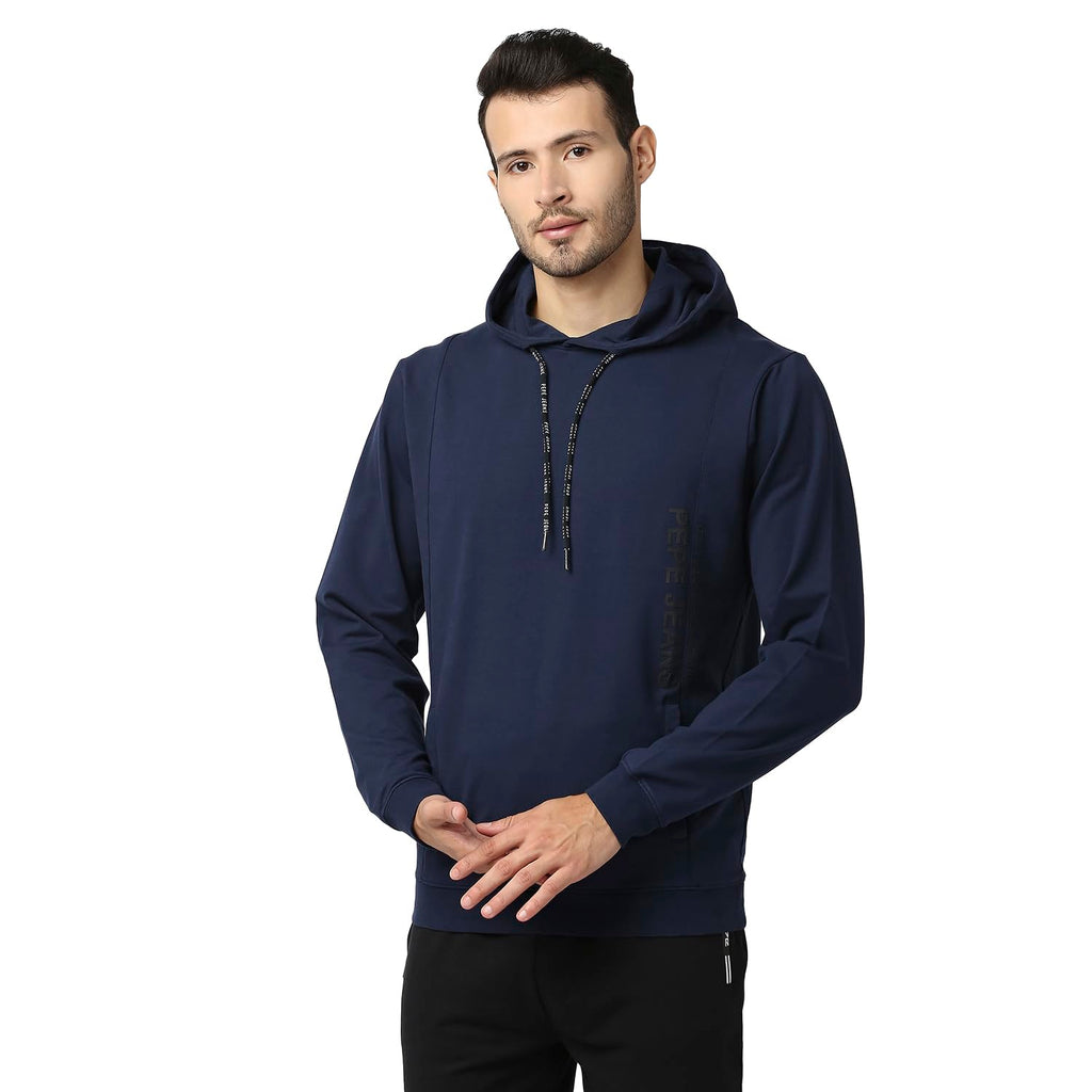 Pepe Jeans Mens Alan Placement Printed Sweatshirt, Navy,M