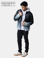 The Souled Store| Gangsta Jacket Mens and Boys Puffer Jackets|Full Sleeve|Regular fit Solid| 100% Polyester Grey Color Men Puffe