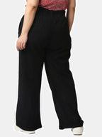 High Star Women Black Straight Solid Regular Plus Size Palazzo (38)