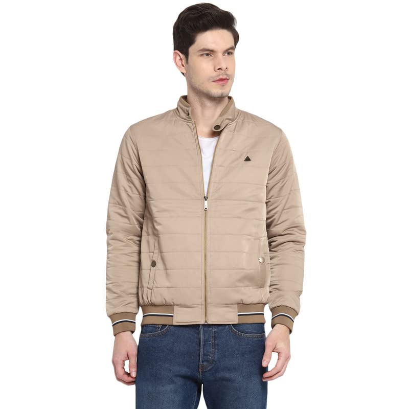 Turtle Men Beige Solid Windcheater