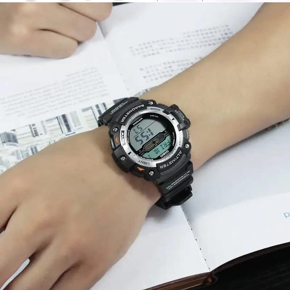 RCNZWQB Resin Replacement Watch Band Compatible with Casio SGW-100 SGW100 Men's Waterproof Rubber Strap Bracelet Watch Accessori