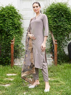 Womanista Women'S Poly Silk Straight Printed Kurta Pant With Dupatta Set (Kurtaset_1327)