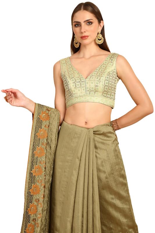 Soch Women Sap Woven Design Silk Blend Jacquard Padded Blouse