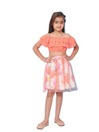 Pspeaches Pure Cotton Western Skirt Set Orange