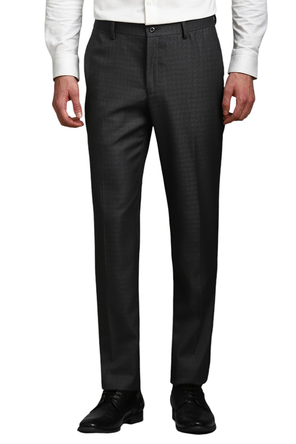 Louis Philippe Men Mid Rise Slim Fit Pants (Lptfmslfu57437_Charcoal, 32)