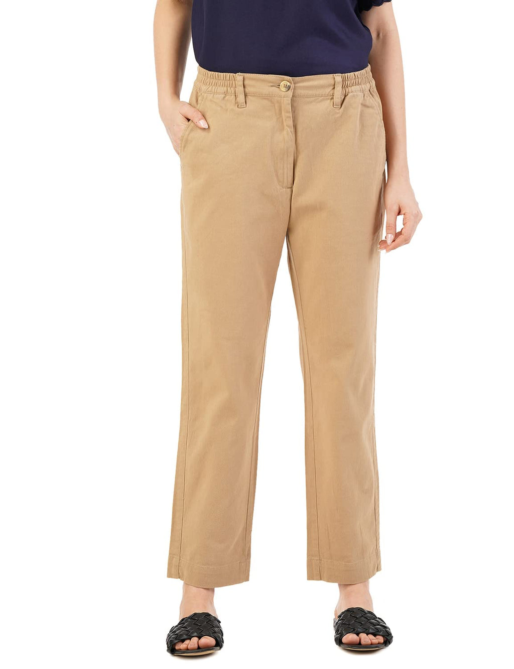 FYLTR Womens Regular Khakis (FYLSS23WP-030_Goa Sands_32)