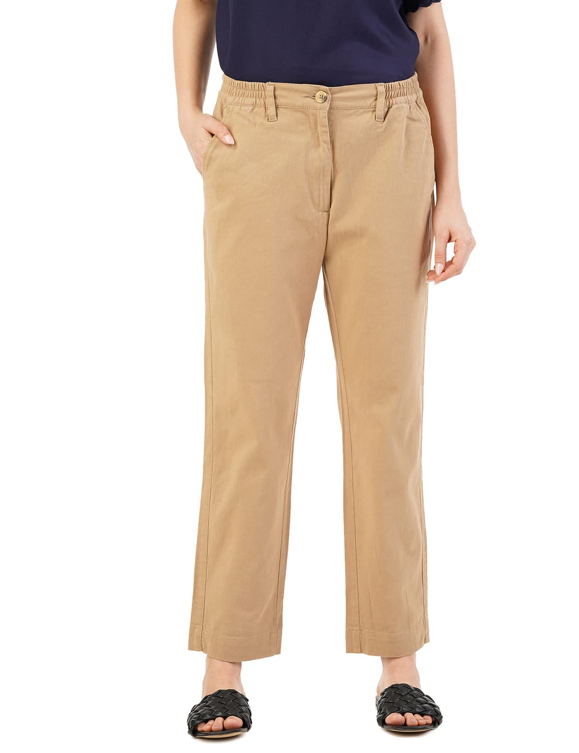 FYLTR Womens Regular Khakis (FYLSS23WP-030_Goa Sands_32)