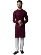 Jompers Mens Embroidered Sequinned Kurta Churidar Set