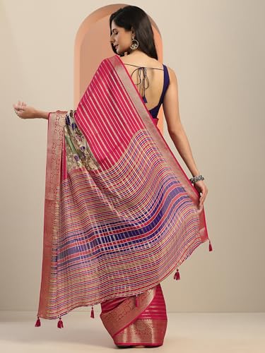 Libas Womens Woven Design Silk Blend Saree With Blouse Piece