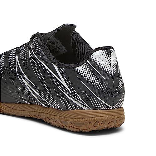 PUMA Attacanto Indoor Training Sneaker, Black-Silver Mist, 2.5 US Unisex Big Kid