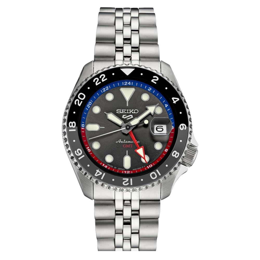 SEIKO SSK019J1,Men Sports,GMT,Mechanical,Automatic,Stainless,Silver Tone,WR,SSK019