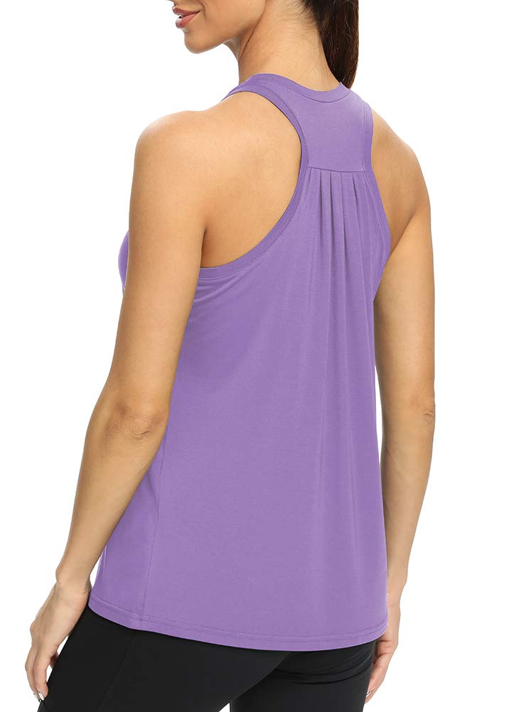 Bestisun Workout Tank Tops Loose fit Sleeveless Yoga Tops Racerback Muscle Tank Tops Summer Activewear Gym Dacne Tops Workout Ex