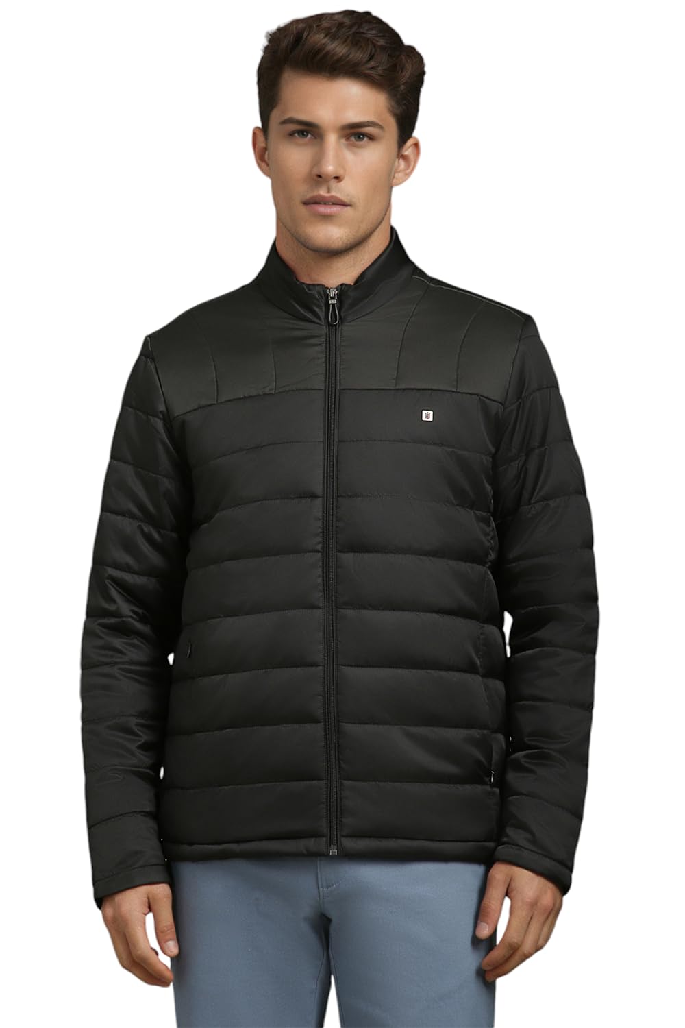 Louis Philippe MenS Polyester Standard Length A-Line Coat (Lyjkcrgps52571_Black, Medium