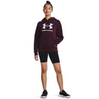 Under Armour Womens Rival Fleece Big Logo Hoodie, (600) Dark Maroon / / White, X-Small