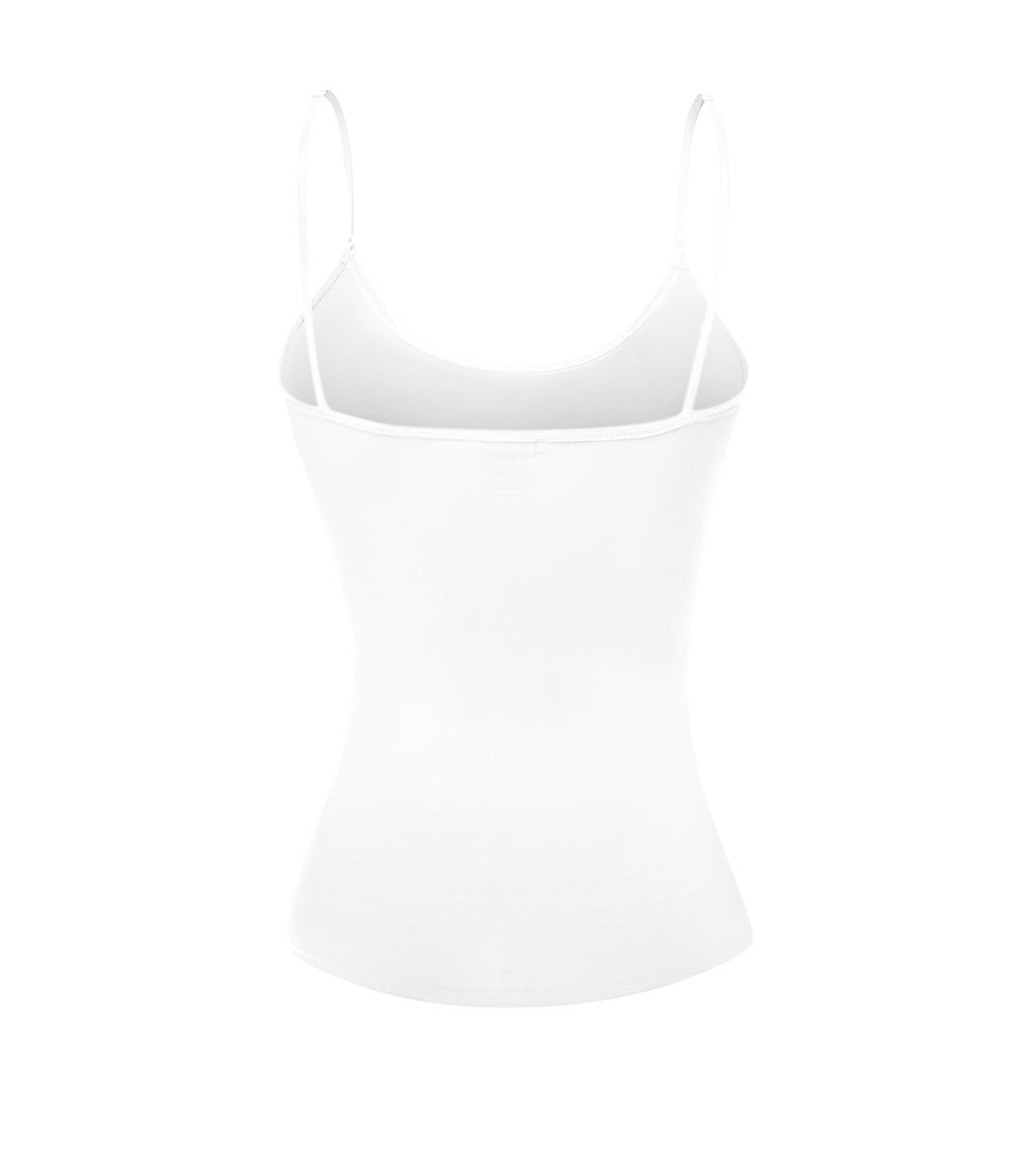 Emmalise Women's Camisole Built in Bra Wireless Fabric Support Short Cami (2Pk White, H Gray, Large)