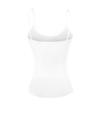 Emmalise Women's Camisole Built in Bra Wireless Fabric Support Short Cami (2Pk White, H Gray, Large)