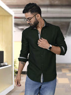 Tee Projekt Shirt for Men Cotton Spread Collar Button Down Long Sleeve Shirt Home, Regular, Home (Pack of 1)