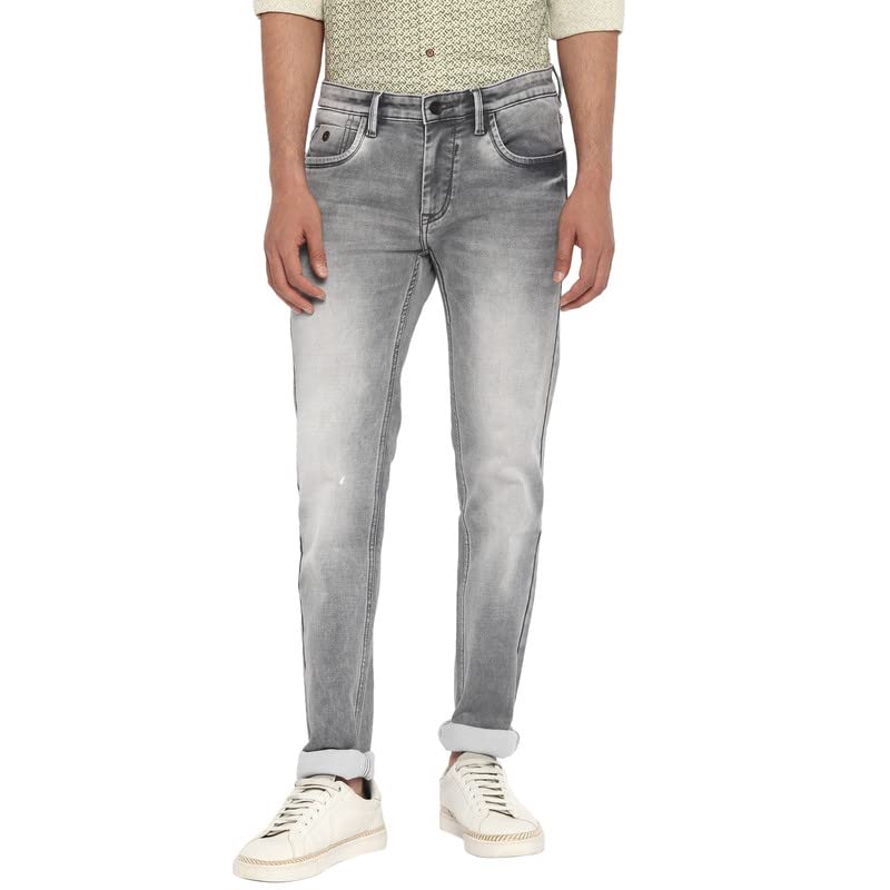 Turtle Men Dark Grey Narrow Fit Jeans