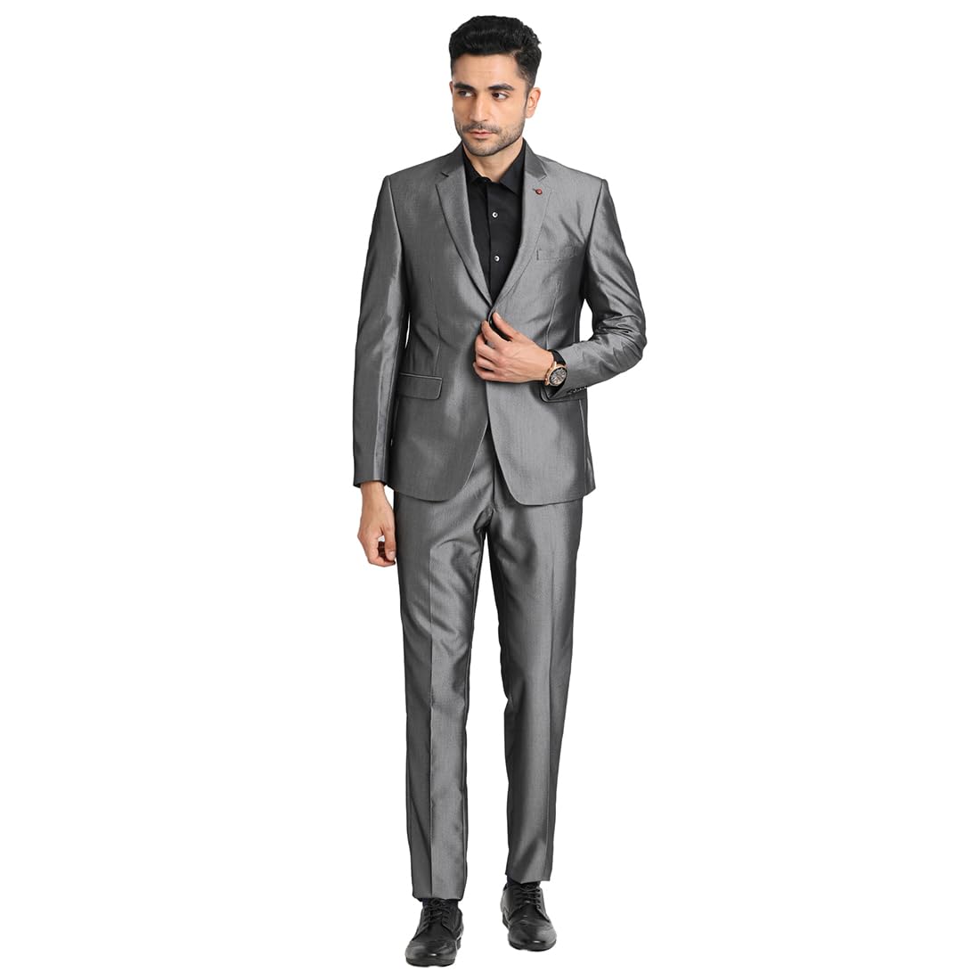 Turtle Men Terry Rayon Grey Formal Suit (2 Piece)