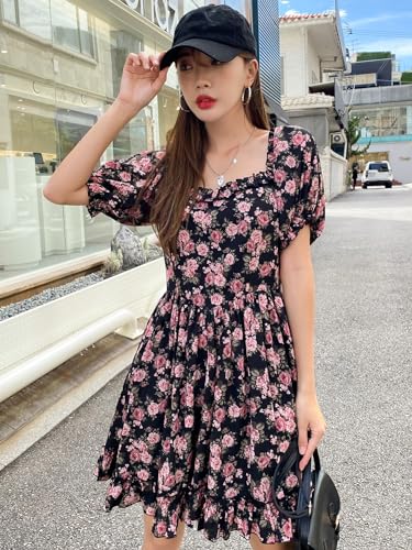 Kotty WomenS Fit And Flare Black, Pink, Grey Dress