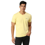 Pepe Jeans MenS Slim Fit Solid T-Shirts Pale Yellow
