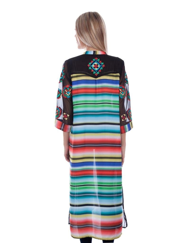 EMBROIDERED DUSTER SERAPE BACK