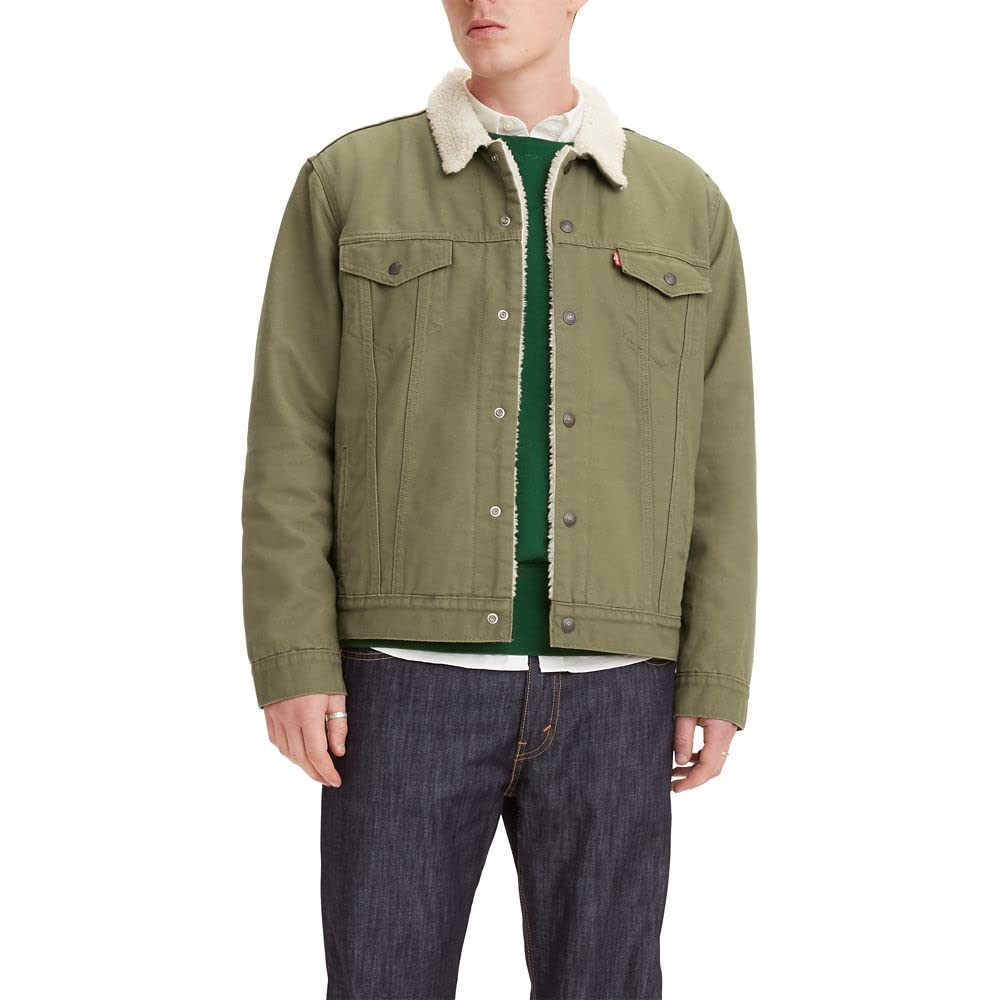 Levis Mens Type Iii Sherpa Jacket, cougar canvas, XX-Large