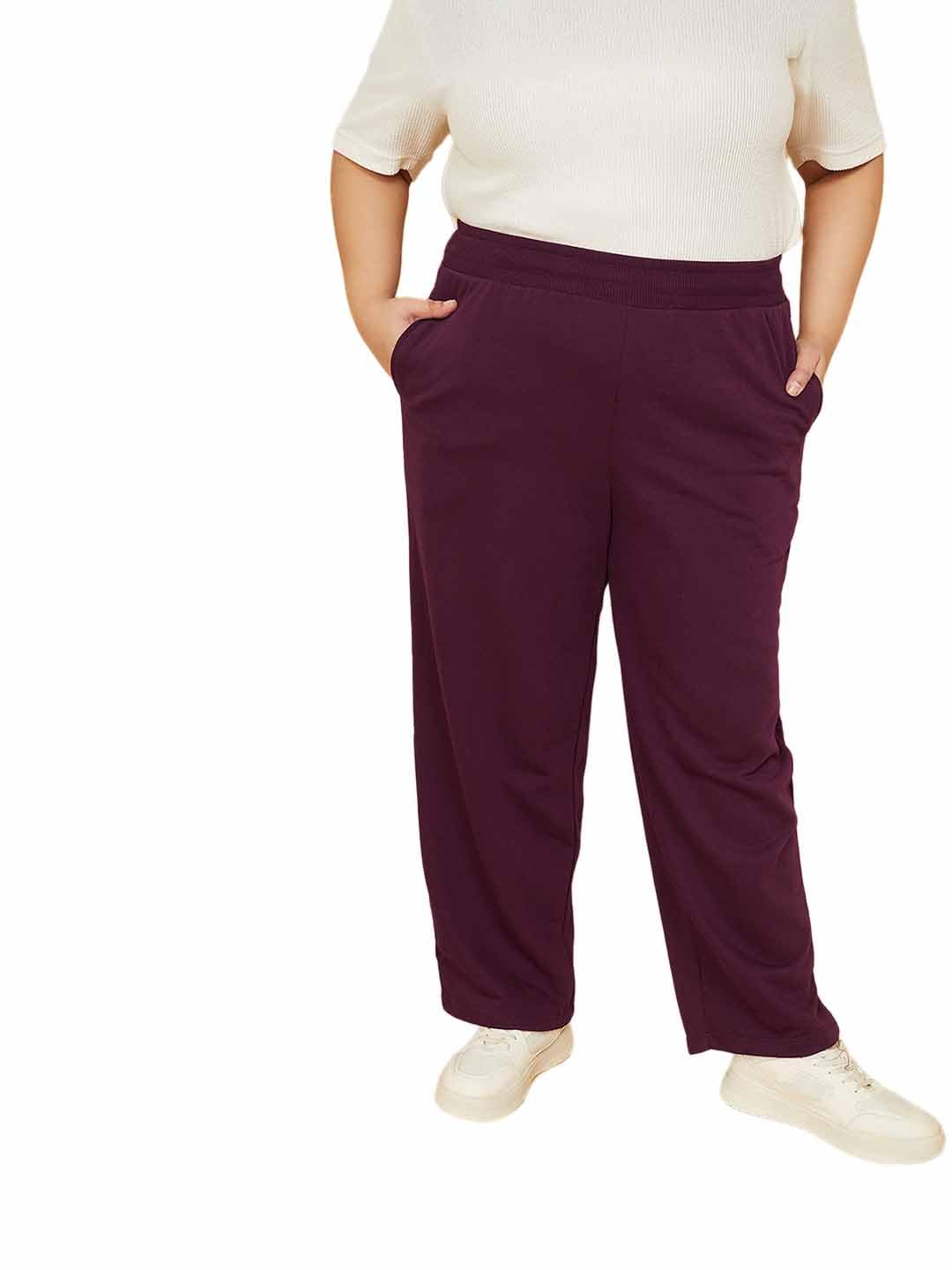 Max Plus Size Women Solid Athleisure Track Pants 4