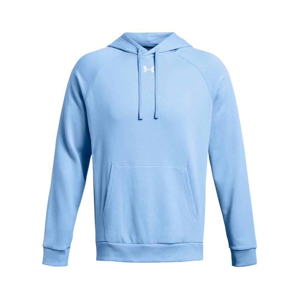 Under Armour Men's Rival Fleece Hoodie, (475) Carolina Blue / / White, Medium Tall