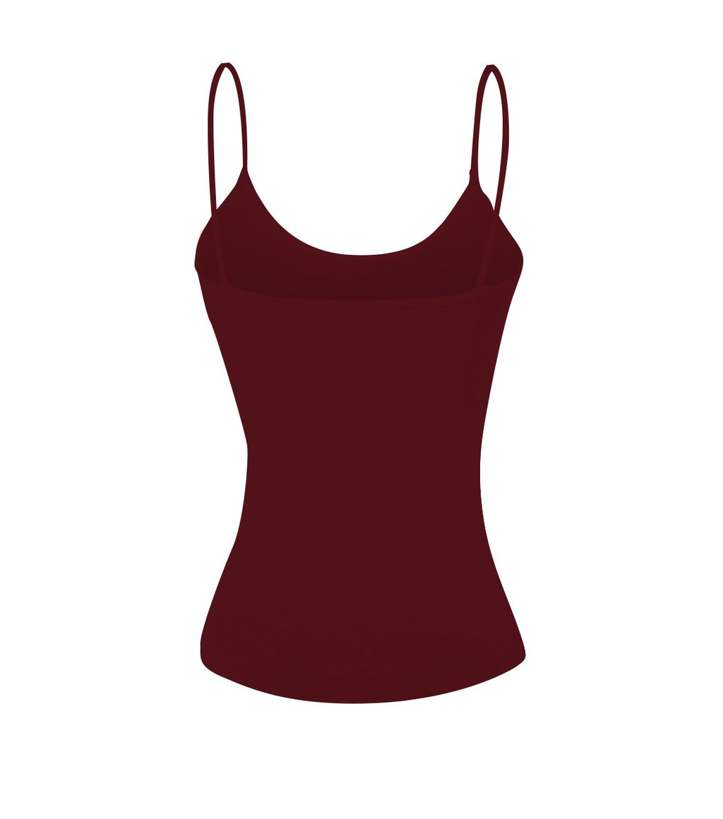 Emmalise Women's Camisole Built in Bra Wireless Fabric Support Short Cami (3Pk Red, Burgundy, H Gray, Small)