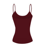 Emmalise Women's Camisole Built in Bra Wireless Fabric Support Short Cami (3Pk Red, Burgundy, H Gray, Small)