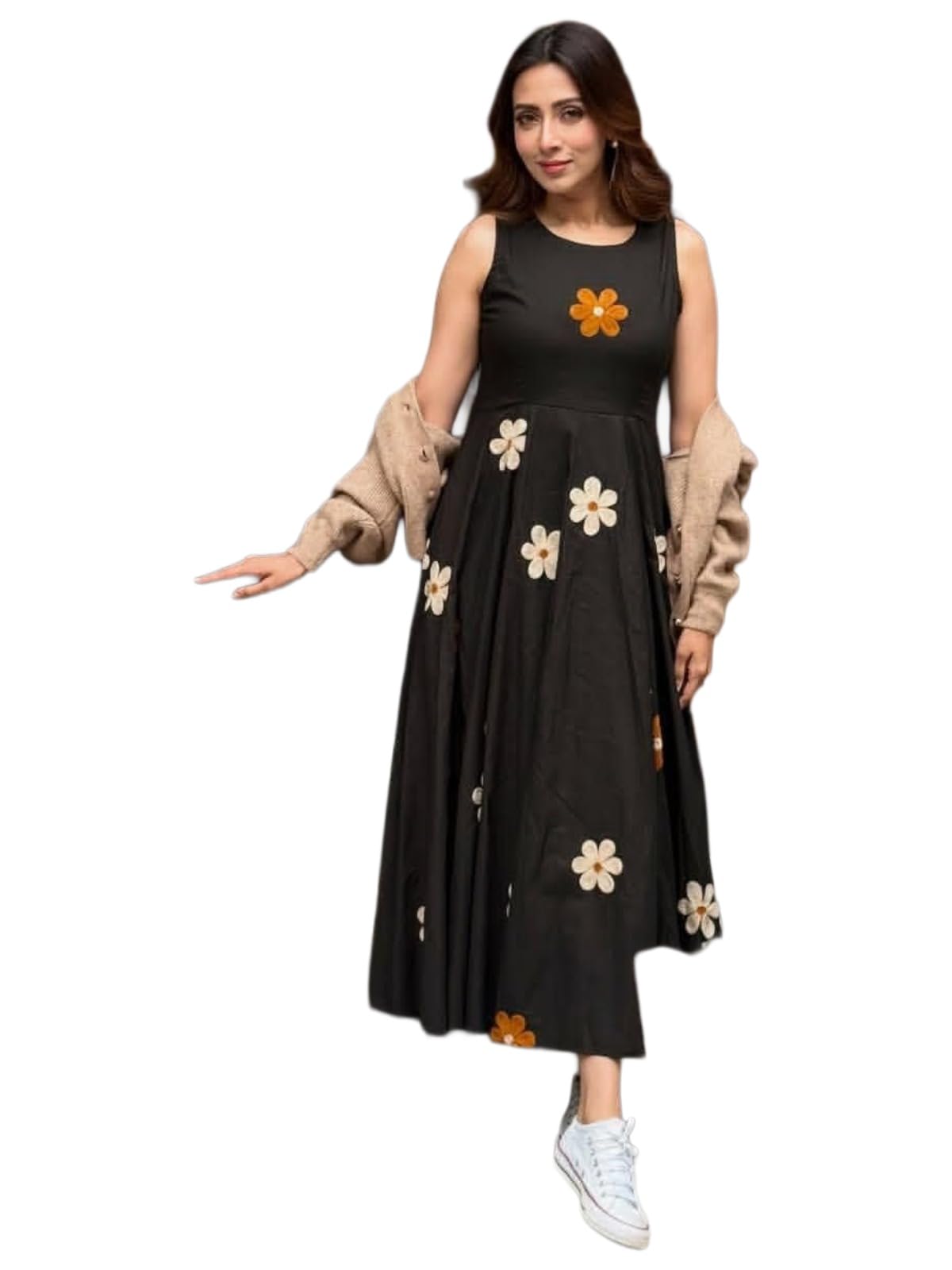 Anni Designer WomenS Rayon Viscose Anarkali Floral Embroidery Kurta (Amlya Black-Vks08_4Xl_Black_Xxxx-Large)