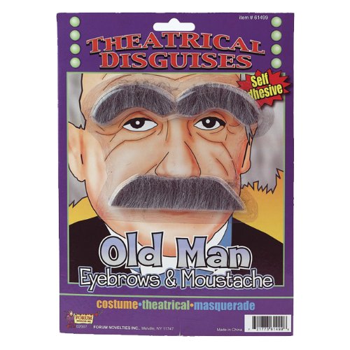 Old Man Costume Eyebrows & Moustache