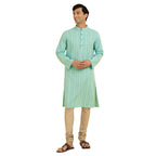 Fabindia MenS Cotton Woven Slim Kurta (1037165Aqua_Aqua