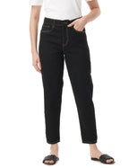 INKD Womens Stretchable Barrell Fit Jeans (Super Black, 32)