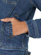 Wrangler Women's Retro Sherpa Lined Jacket, Denim, X-Large