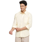 Fabindia Men Cotton Shirt Slim Fit Yellow_S