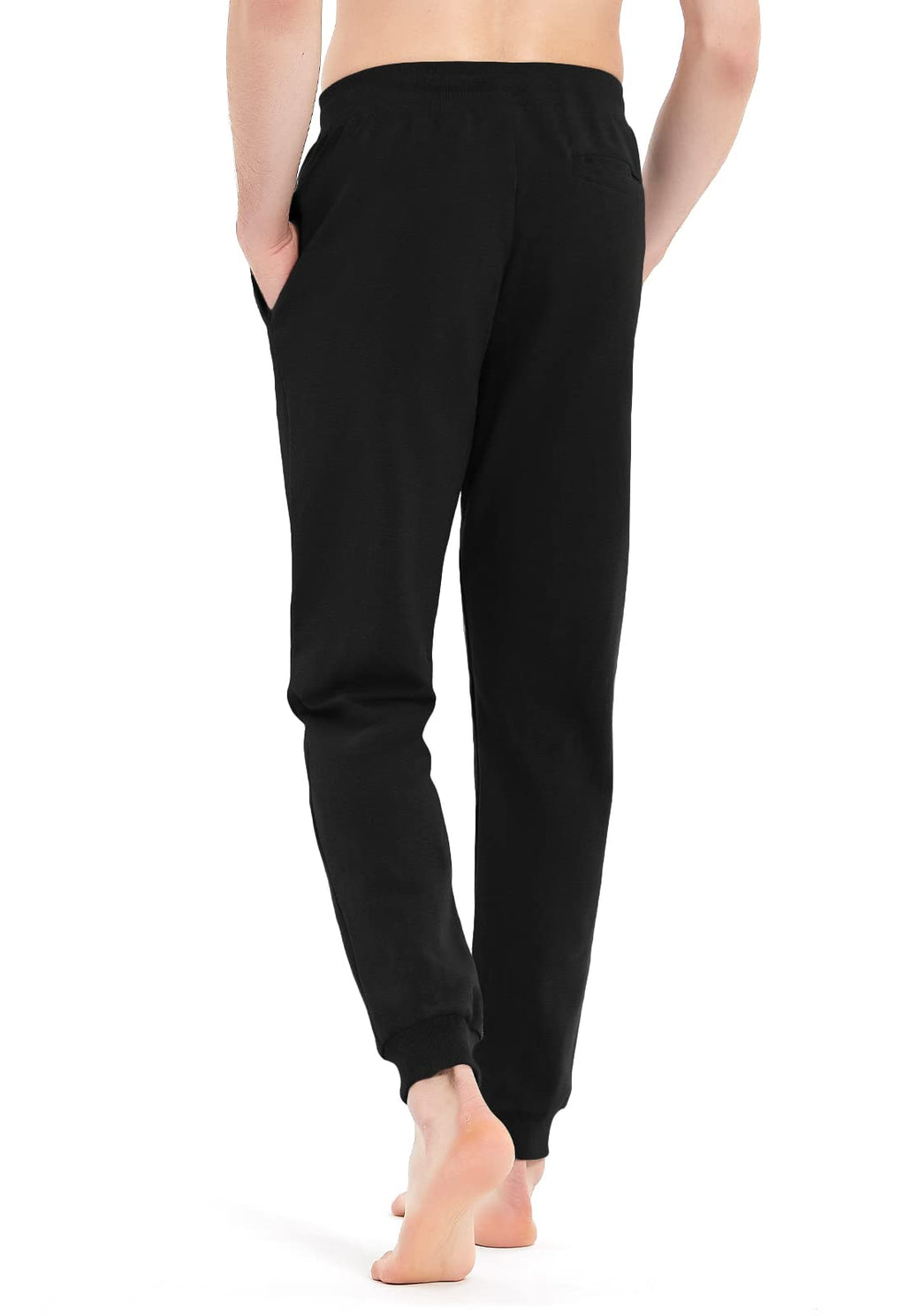 Idtswch 32/34/36/38 Long Inseam Mens Tall Sweatpants Extra Long Joggers Pant with Zip Pockets Black