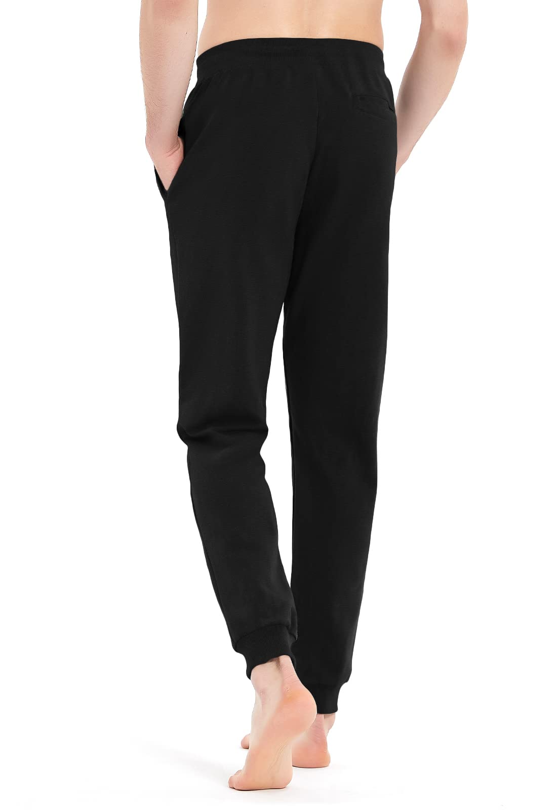 Idtswch 32/34/36/38 Long Inseam Mens Tall Sweatpants Extra Long Joggers Pant with Zip Pockets Black