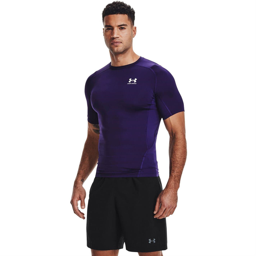 Under Armour Men's Armour HeatGear Compression Short-Sleeve T-Shirt , Purple (500)/White, Medium