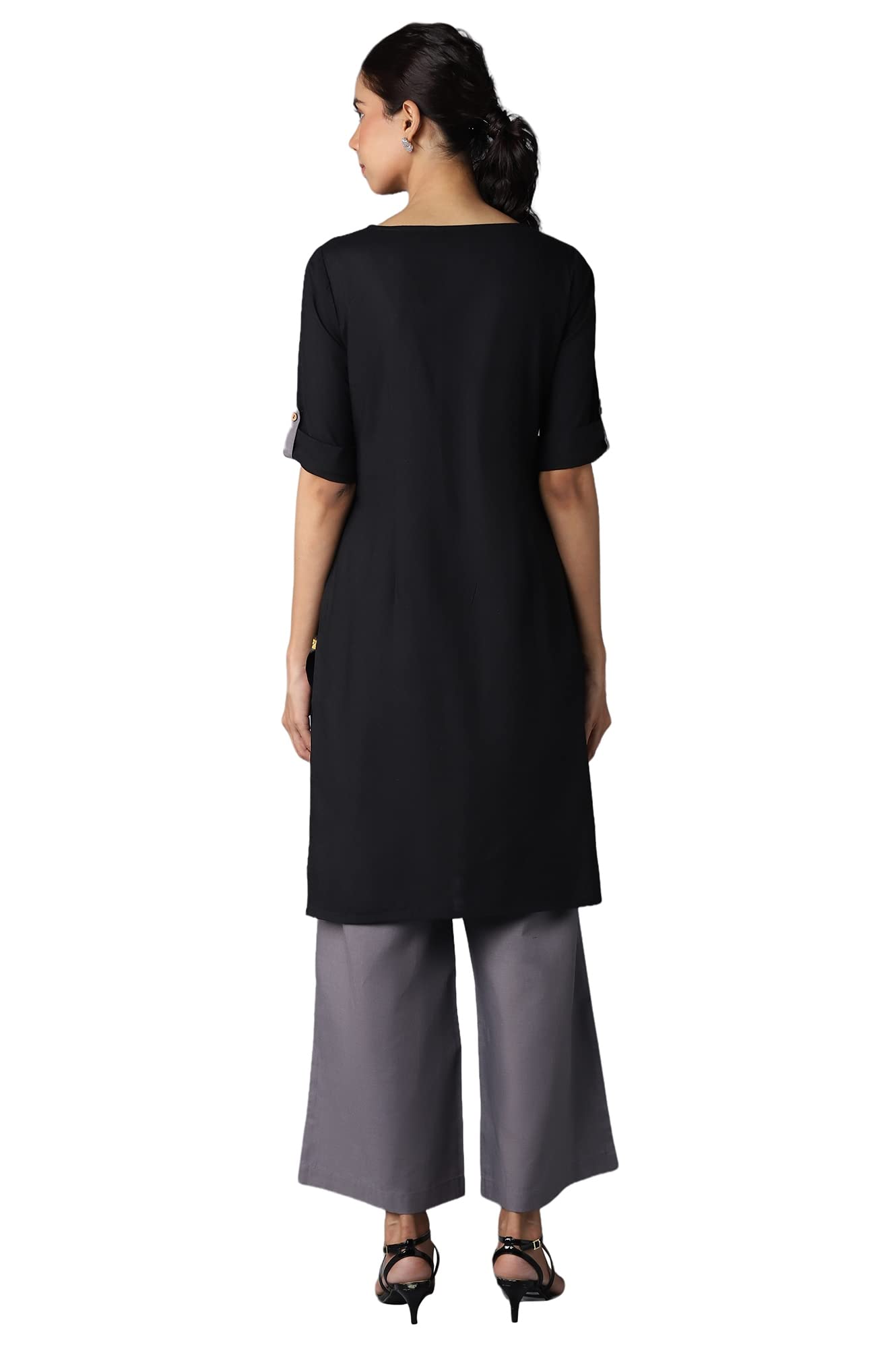 Aurelia Women'S Cotton Blend Printed Regular Kurta & Palazzo