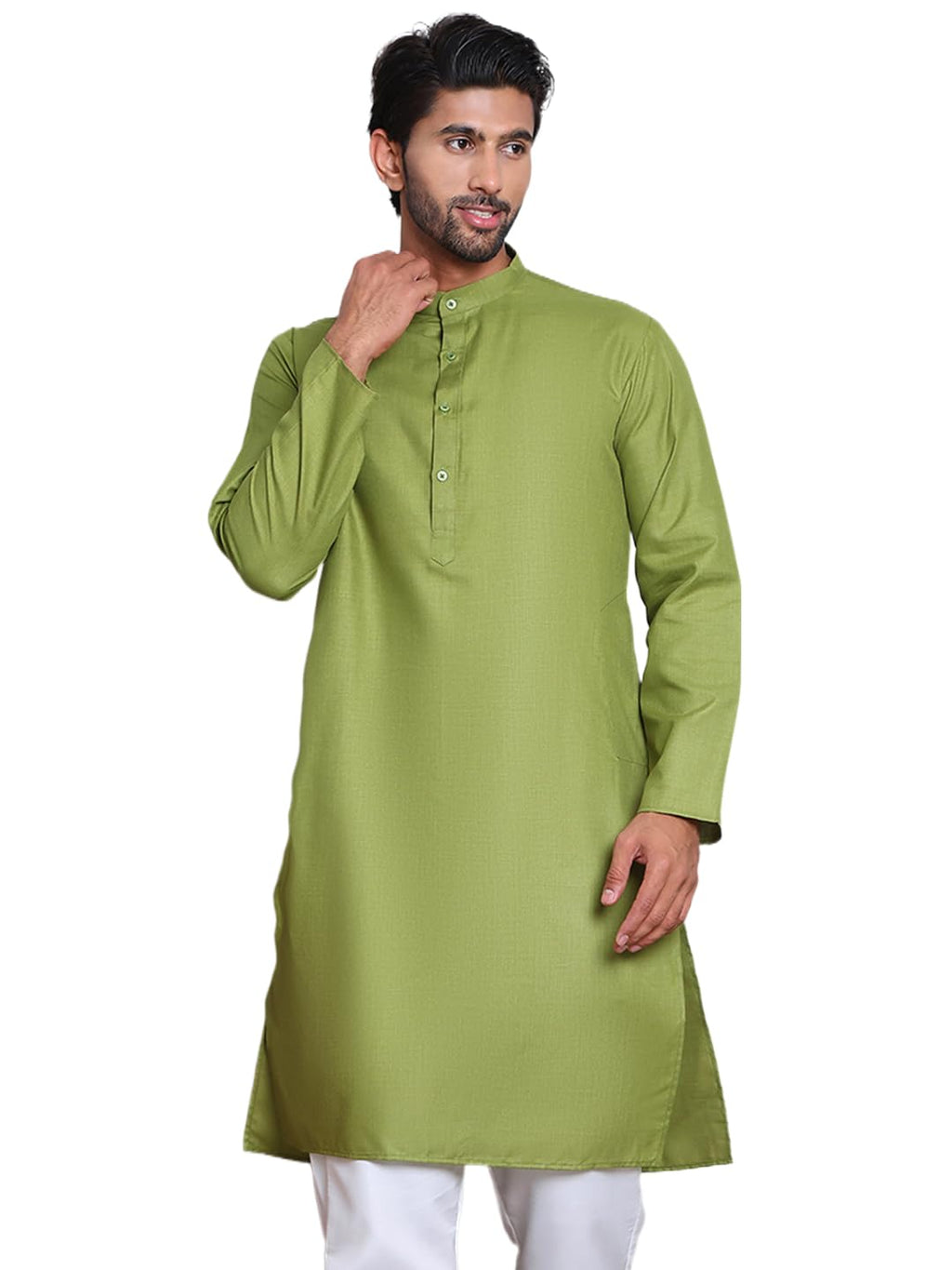Jompers Mens Solid Cotton Kurta Set